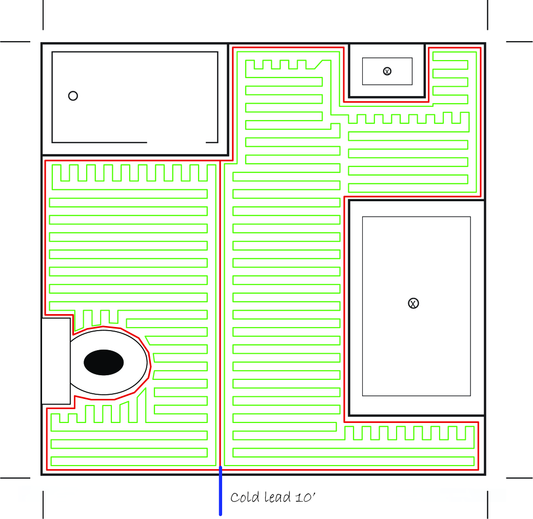 A floor plan used to explain how to craft a floorplan for gold heat