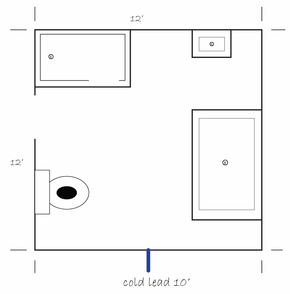 A simple floor plan used to explain how to craft a floorplan for gold heat