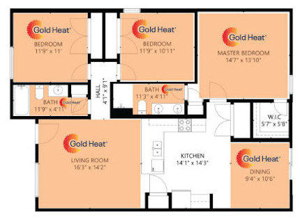 Gold Heat Residential Home Remodel Layout