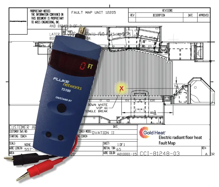 A Time-Domain Reflectometer used for radiant floor heating troubleshooting